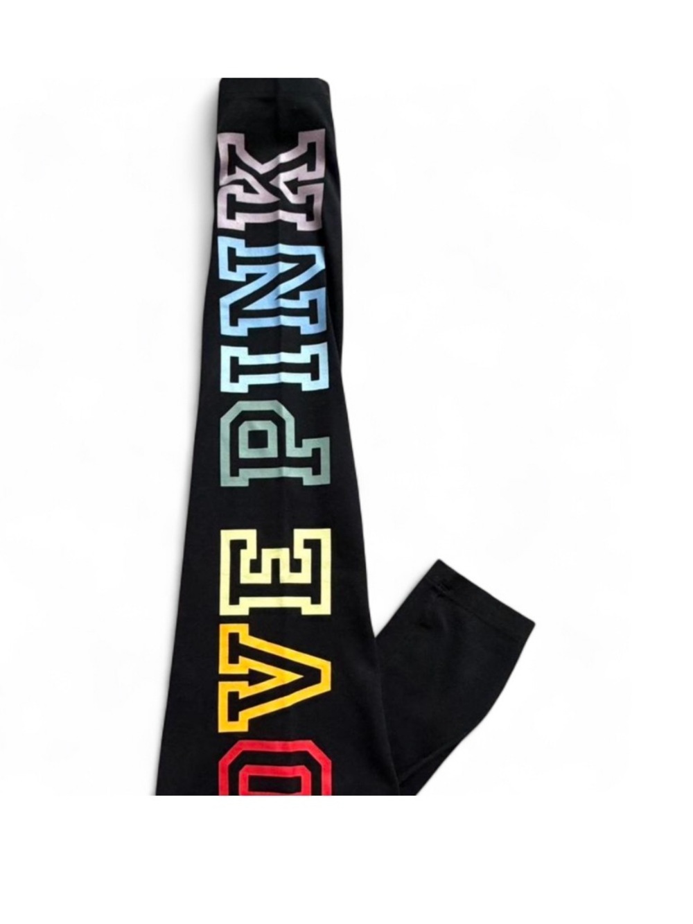 PINK Victoria's Secret Black Yoga Leggings with White Logo